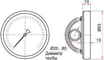 Термометр накладной БТ-30.010 (0...120С)